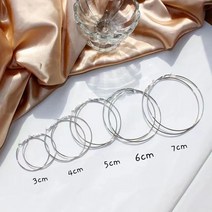 국산 925 실버 은침 링 알레르기예방 귀걸이 3cm/4cm/5cm/6cm/7cm