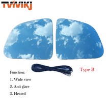 1 쌍 800R 사이드 백미러 블루 유리 렌즈 테슬라 모델 Y 2019 2020 2021 와이드 앵글 뷰 눈부심 방지 도어 미러 ModelY, [01] B blue 1 pair