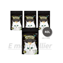 푸르미 고양이 몬스터 캣리터 1.5mm 극세사 두부모래 고급형, 40L, 2개, 대나무숯/활성탄