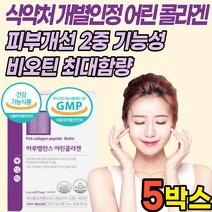 개별인정형 콜라겐 저분자 어린 피쉬 어류 생선 껍질 비늘 콜라겐 펩타이드 512달 비오틴 히알루론산 가루 분말 스틱 식약처 식약청 인증 인, 5박스