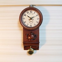 제우스갤러리 엔틱 브라운 티팟 추시계 엔틱추시계 빈티지추시계, 브라운 (상세페이지 참고)