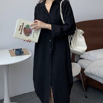 여성 오버핏 롱 셔츠 원피스 W143