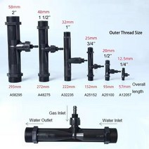 PVDF 14 12 34 1 15 2 벤츄리 이젝터로 오존과 물을 혼합하고 역류 방지 밸브, Black  A32235