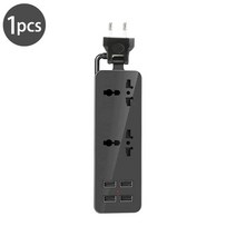 디자인멀티탭 캠핑멀티탭 여행용멀티어댑터 usb 데스크탑 소켓이 있는 전원 스트립 4.0mm eu 플러그 scoket 휴대용 범용 소켓 1.5m 유선 연장 소켓., wn 2ac 블랙 1pcs, 1개