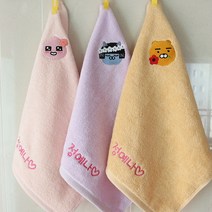 이름인쇄 어린이집_유치원_주방 고리수건 5매 모음, 1개, 05카카오프렌즈=옐로우(무지)