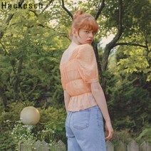 하케쉬 Bubble Square Blouse Apricot