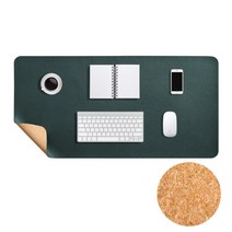 MS HOME 와이드 데스크 매트 책상 패드 코르크, 다크그린