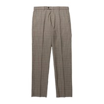 코오롱 커스텀멜로우 체크 수트 팬츠 베이지 울 혼방 이면후크 아웃버튼 유니크 바지 check suit pants CWFCM20337BEX
