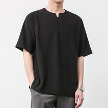 단군 트임 V 오버핏 반팔 티셔츠