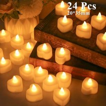 다이소 숫자초 알파벳 초 크리스마스 6/24Pcs Flameless LED 촛불 차 빛 크리 에이 티브 램프 배터리 홈 웨딩 생일 파티 장식 조명 Dropship, 13 24Pcs 하트 모양_01 중국