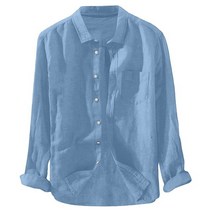 남성용 긴 소매 리넨 블라우스 셔츠 남성 패션 리넨 셔츠 남성 단색 턴 다운 칼라 셔츠 Camisa 슈미즈 8 가지 색상