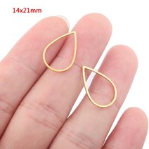 주얼리DIY세트 주얼리메이커 고급케이스 스테인레스 스틸 골드 도금 눈물 귀걸이 커넥터 직사각형 원형 반지 매력 Diy 보석 만들기 액세서리 10 개