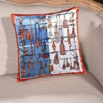 벨벳 패브릭 프렌치 럭셔리 오렌지 스타일 말 홈 소파 쿠션 커버 베개 코어 없음 거실 침실 45cm, 15 15