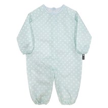 유아동 전신미술가운 지퍼형, 연하늘도트