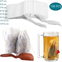 과자봉지 비닐 PVC필름 접착기 실링기 가정용 업소용 밀봉기 티백 문자열 치유 인감 식품 학년 부직포 천연 차 필터 가방과 차 주입기에 대한 일회용 필터 가방, 100개, 10x15cm