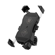 전화 홀더 USB 핸들 바 오토바이 스쿠터 성인 액세서리 atv bike 4 wheeler 무선 방수 먼지 스탠드, 70x135mm, PC 스테인레스 스틸, 블랙