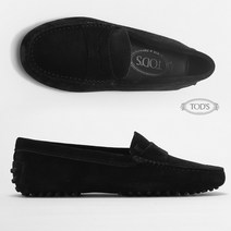 토즈 CITY GOMMINO 스웨이드 여성 로퍼 BK