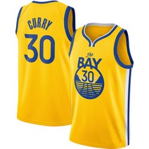 남자 골든스테이트 워리어스 스티븐 커리 #30 NBA 골드 완제품 유니폼