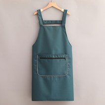 GEMBUTT 지퍼포켓 다목적 무지 생활 방수 앞치마, 딥그린, 1개