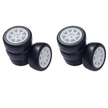 8Pcs 58Mm 타이어 1/10 1/12 RC 드리프트 카 3 레이싱 사쿠라 M4 M5 MST TCR 타미야 M04 m05에 대 한 스폰지와 12Mm 16 진수 바퀴, [01] Black  white