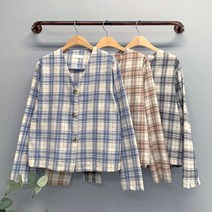 바이미쓰리 / 스테디 린넨 노카라 체크 자켓(3color)