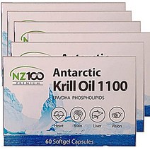 뉴질랜드 엔젯100 남극 크릴오일 1100mg 60캡슐 x6 인지질 고함량, 6box