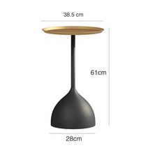 북유럽 철제 대리석 사이드테이블 미니테이블 보조 티테이블 소파 협탁 원형, 나노 금반면+구이 칠흑 받침대