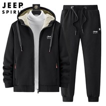 더클라워 남성 Jeep 전체기모 트레이닝복 세트 기모후드 지프 집업 운동복 세트
