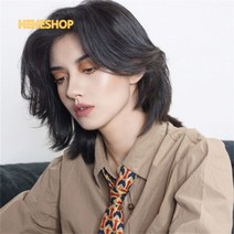 남자장발가발 울프컷스타일 데일리 내츄럴 통가발Hiuha 증정, C ONE SIZE