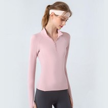 여성 승마 상의 긴 소매 재킷 의류 하프 지퍼 스포츠 탑 슬림 말 등 라이더 셔츠 장비, [01] S, [02] Ballet Powder