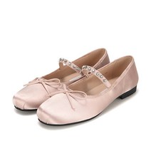 바바라 BABARA 패브릭 큐빅장식 여성 메리제인플랫 2cm BBF130PK