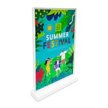 세이크린 아크릴꽂이 명함쇼케이스 메뉴판 탁상용 양면 단면, 1개, 09-1.CNH6260W_A4 UHOO T형 화이트