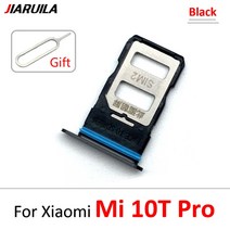 저무리 샤오미 미 노트 10 10T 프로 라이트용 정품 SIM SD 카드 트레이 휴대폰 칩 슬롯 서랍 홀더 어댑터 소켓 수리 부품, 14 Mi 10T Pro Black, 한개옵션1