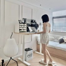 모션데스크 전동 3단 높낮이조절 스탠딩 컴퓨터 책상, 테이블 크기 1.4x0.6m, 코너블랙탄소섬유테이블+블랙테이블프레임-조명