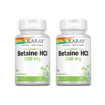 솔라레이 베타인 HCl 650mg 펩신 250정 2병 Solaray High Potency Betaine HCl with Pepsin