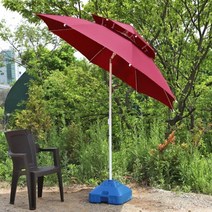 야외 해변가 햇빛 차단 폴딩형 파라솔 세트 실용적인, 쿠팡GS 폴딩파라솔(특대)_블루