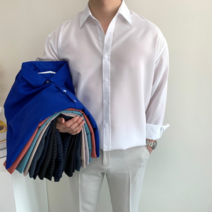 마이클로드 남자 린넨 셔츠 오버핏 여름 폴리 구김없는 빅사이즈 남방 11컬러