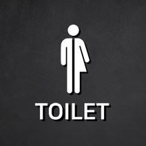 남녀 화장실 표지판 문구 표시 MW타입, 백색