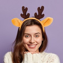 루돌프사슴머리띠 브라운 크리스마스 파티 의상 소품, 단품