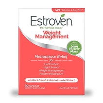 Estroven 폐경기 완화 ＋ 체중 관리 캡 - 뜨거운 홍조 및 야간 땀 감소 오리지널 버전 30개 30 Count (Pack of 1)