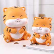 호랑이 저금통 귀여운 특이한 지폐/동전 예쁜 저금통, 눈 뜬 호랑이, 소형, 1개