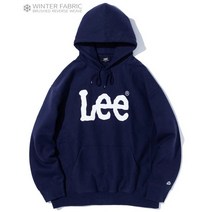 LEE 리 빅 트위치 리버스위브 기모 오버핏 후드 후디 후드티 맨투맨셔츠 네이비