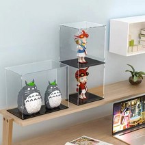 아크릴장식장 피규어 보관함 진열장 진열대 투명 디스플레이 블랙 베이스 캐비닛, 10x10x10높이 cm