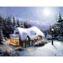 백드롭페인팅 페인팅 백드롭 눈오는하얀집 40x50, 상세페이지 참조, 상세페이지 참조, 상세페이지 참조