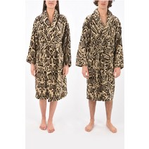 Roberto Cavalli HOME 애니멀 프린트 SPONGE BATHROBE LINX SC 002, S/M, Beige,_Marrone