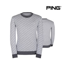 핑골프남성 전판패턴 밑단 포인트 라벨 니트 P111A1SR104_MG, 95, MG