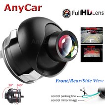 후방카메라 어라운드뷰 새로운 자동차 후면보기 카메라 HD 미니 CCD 360 도 전면 측면보기 백업 카메라 다기능 스위처 케이블과 자동 백업, 01 12V, 01 Four-piece set