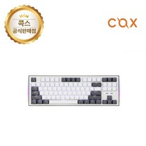COX 유선 미니기계식 키보드 CK01 사이드 RGB TKL ABS 축교환 청축 적축 갈축 그레이화이트 USB, 갈죽