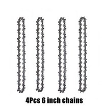 소형엔진톱 엔진 톱날 연마기 스틸 엔진톱 18인치 전기톱 가이드 플레이트용 4/6인치 체인 및 세트 미니 가지치기용 전기톱용 내구성 액세서리, 4Pcs 6인치 체인