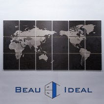 BIWS01 대형 나무 세계지도 액자 / 로비 벽장식 / 로비장식 / 사무실 벽장식 / 로비인테리어 / 회사로비 / 회사로비장식 / 사무실인테리어 / 로비벽인테리어 / 회사인테리어, 화이트and내츄럴